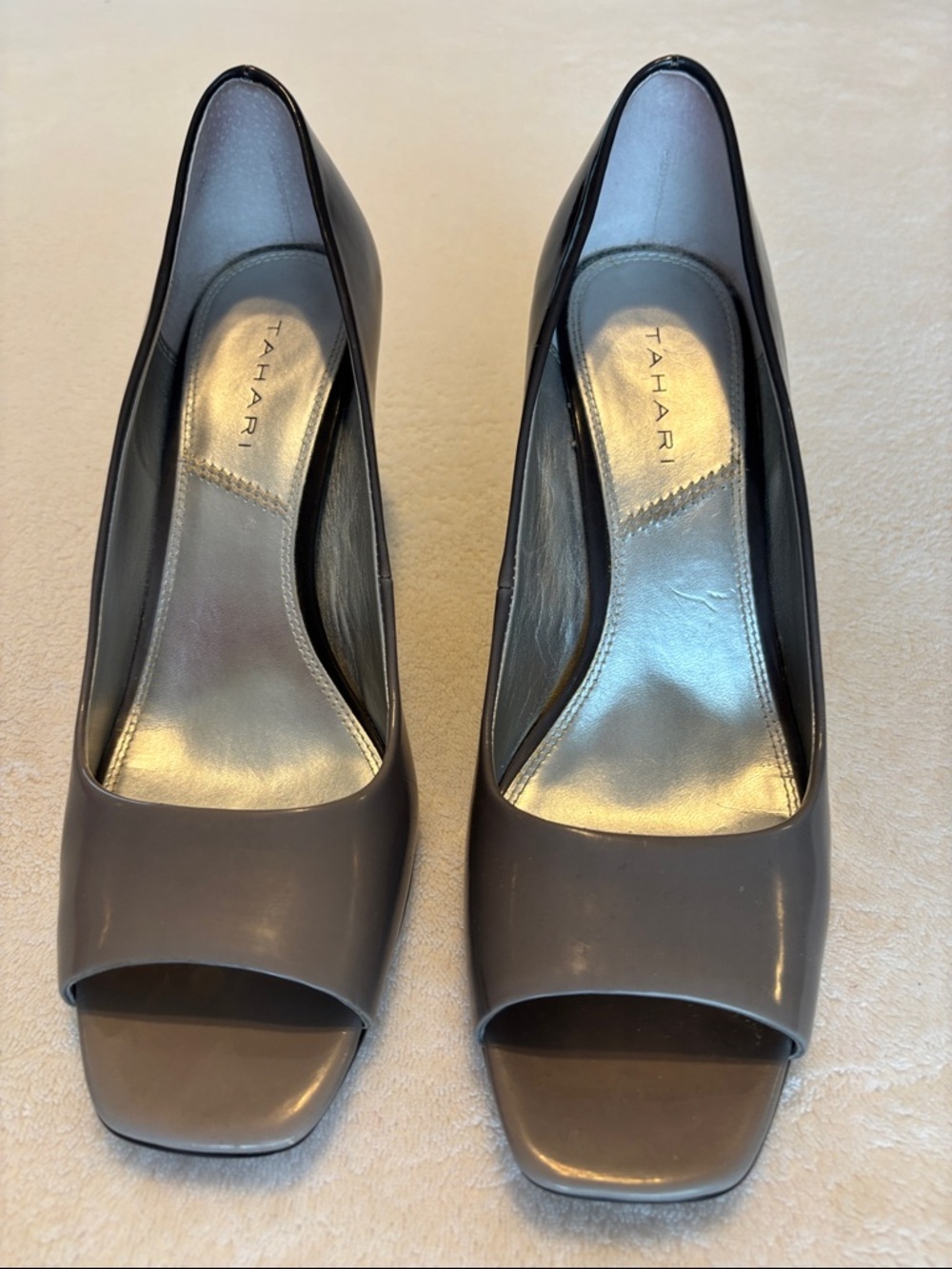Tahari Gray ombre Open-Toe Pumps - 9